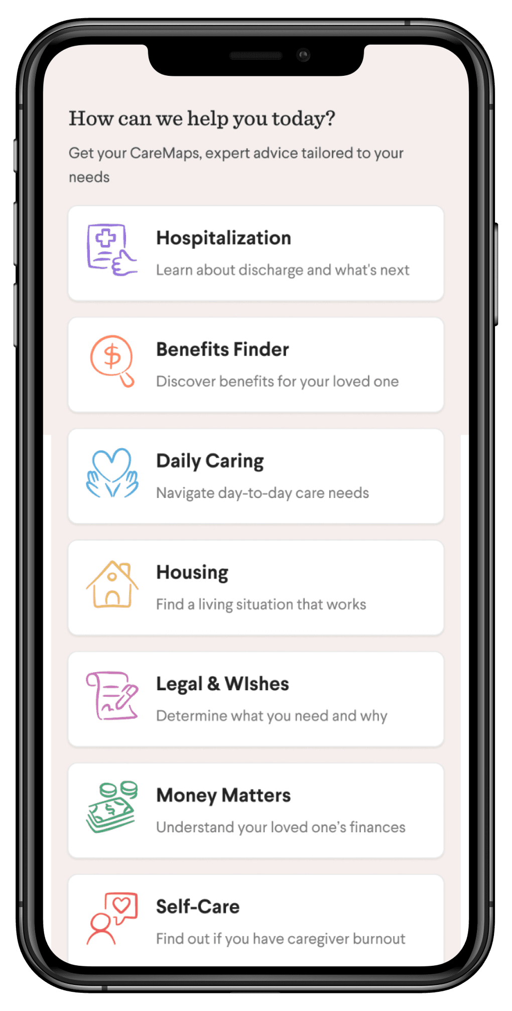ready set care preview on phone screen